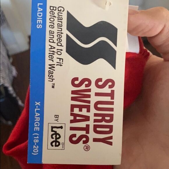 Vintage Lee Red Dead Stock Pullover Sweatshirt Athletic Gym Workout Athleisure - Picture 5 of 8